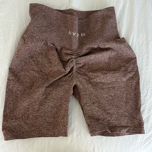 brown nvgtn scrunch shorts